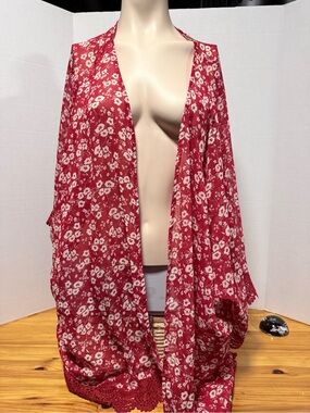 Maurices Red Floral Blouse